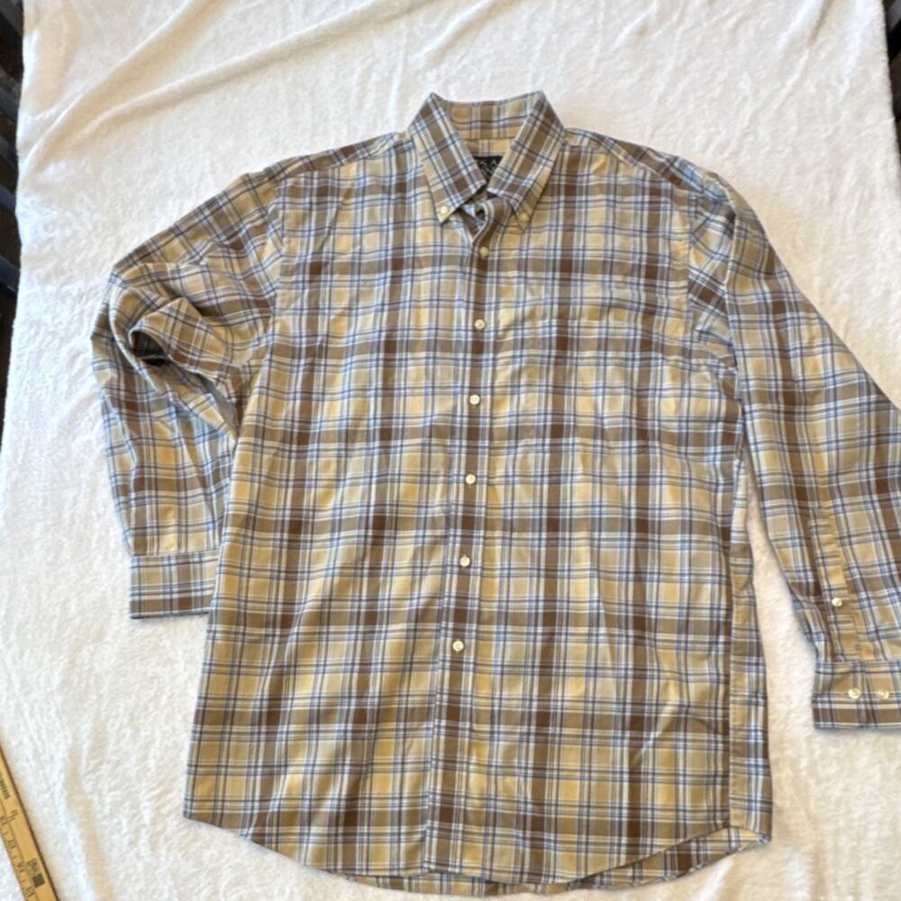 Jos. A. Bank Traveler's Collection Men's Plaid Cotton Button-Down‎ Shirt M